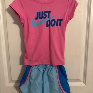 Nike Pink and Blue Kids Activewear Set
